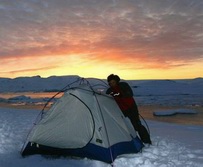 Sdpolarregion, Antarktika-Expeditionen - Zeltlager zur bernachtung an Land